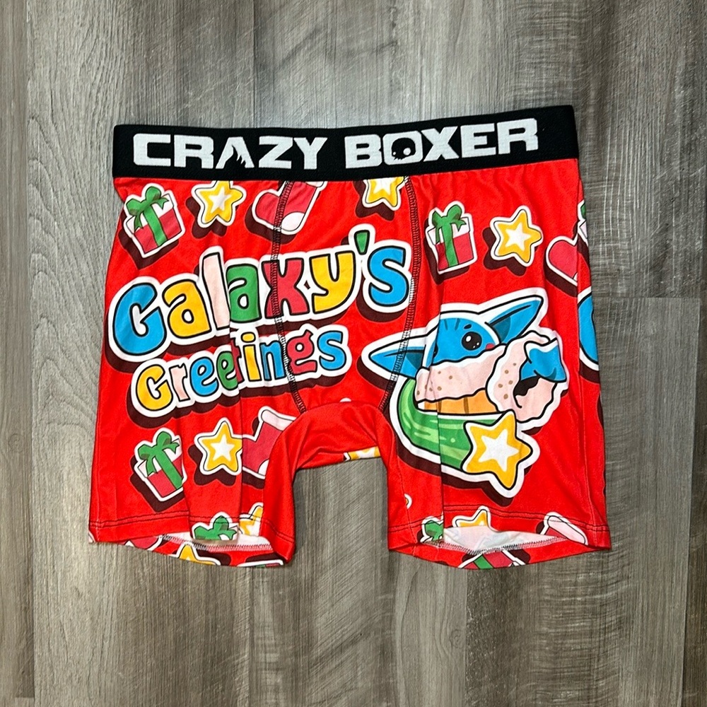 Star Wars The Mandalorian Galaxy’s Greetings Crazy Boxer Boxer Brief - Large